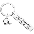 Porte-clés éléphant argenté avec message gravé Never forget how STRONG you are - Style Never forget how STRONG you are (Type A) / 12*50mm
