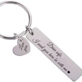 Portachiavi Drive Safe argento con ciondolo a cuore e targhetta rettangolare incisa - Argento