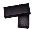 Matte black rectangular PVC gift box with flocking sponge lining for jewelry storage - Gift Box
