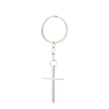 Minimalistischer silberner Metallkreuz-Schlüsselanhänger mit poliertem Finish für Taschen - Silber Kreuz