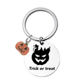 Halloween Schlüsselanhänger mit Edelstahl Trick or Treat Anhänger und Kürbisanhänger - Kürbis