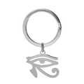 Detailed view of stainless steel Eye of Horus pendant with silver polished finish - Silver