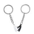 Portachiavi per coppia mani magnetiche a forma di cuore in bianco e nero - Nero e Bianco Coppia