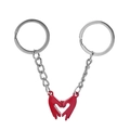 Portachiavi magnetico per coppia con gesto della mano a cuore, argento e rosso - Coppia Rossa