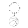 Polished stainless steel basketball keychain with hollowed sports pattern charm - Hollow Basketball Style