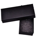 Sleek black rectangular gift box with brushed texture and sponge lining for jewelry - Black Gift Box
