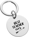 Detailansicht des polierten Edelstahl-Schlüsselanhängers mit Best Teacher Ever Gravur - Silber (Best Teacher Ever)