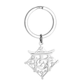 Stainless steel keychain with Inazuma Torii and Electro symbol design - Electro Nation