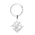 Genshin Impact themed silver stainless steel keychain with geometric star emblem - Anemo Nation