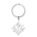 Silver stainless steel Genshin Impact Liyue keychain with hollow geometric design - Geo Nation
