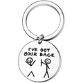 Portachiavi divertente amicizia in acciaio inossidabile con testo I'VE GOT YOUR BACK - Amicizia Divertente Stile A