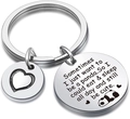 Detailed view of stainless steel keychain with cute panda quote and heart charm - Panda Style
