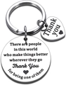 Detailopname van roestvrijstalen sleutelhanger met hartje en Thank You hanger - Zilver (Thank You 3x3)