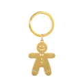 Portachiavi omino pan di zenzero dorato lucido con sorriso e papillon - Omino di pan di zenzero dorato