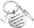 Detail van Halloween-sleutelhanger met gepolijste geest, skelet en gegraveerde bedeltjes - Zilver Geest Skelet (Halloween Geest Skelet 3x3)