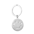 Minimalistischer Schlüsselanhänger aus Edelstahl mit hohlem Smiley-Gesicht in Silber - Silber (Skurriler Hohler Smiley)