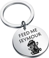 Λεπτομερής προβολή του τέρατος Feed Me Seymour χαραγμένο σε μπρελόκ από ανοξείδωτο ατσάλι - Στυλ Feed Me Seymour / 3cm