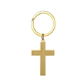 Llavero minimalista de cruz en acero inoxidable dorado con grabado de Jesús - Dorado