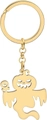 Llavero de fantasma en acero inoxidable dorado con cara de calabaza espeluznante - Fantasma de Calabaza Color Dorado