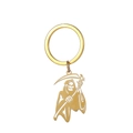 Llavero de la parca en acero inoxidable dorado pulido para regalo de Halloween - Muerte Dorada