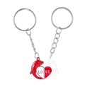 Set de porte-clés couple dauphin rouge et blanc en forme de cœur en alliage de zinc - Paire Rouge et Blanc