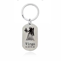 Brushed stainless steel Virgo zodiac keychain with 8.23-9.22 date engraving - Virgo