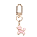 Cute pink poodle alloy keychain with gold-plated lobster clasp for bags and airpods cases - Poodle (Pink)