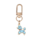 Cute golden poodle dog alloy keychain with light blue enamel finish for bags - Poodle (Blue)