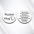 Beidseitige Pocket-Hug-Münze aus Edelstahl mit inspirierenden Zitaten und Herz-Icon - Pocket Hug Stil
