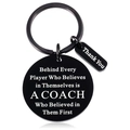Inspirational black stainless steel coach keychain with engraved motivational phrases - Black Coach Appreciation Style (E)