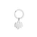 Cute ghost shaped keychain made of polished silver stainless steel for backpacks - Smiling Ghost (Ghost A)