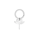 Porte-clés de Noël argenté avec un pendentif en métal de forme florale abstraite - Fleur