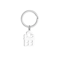 Porte-clés de boîte cadeau de Noël en acier inoxydable poli avec nœud et détails - Boîte cadeau
