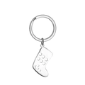 Cute Christmas stocking pendant keychain in silver stainless steel for backpacks - Stocking A