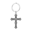Vintage Gothic Totenkopf Kreuz Schlüsselanhänger mit detailliertem geprägtem Design - Totenkopf Kreuz (Stil A)