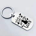 Détail du porte-clés chat en acier inox avec gravure Just a GIRL WHO LOVES CATS dessus - LOVES CATS (Argent)