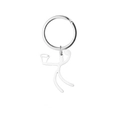 Simpatico portachiavi stickman sportivo in acciaio inossidabile argento con posa sollevamento - Basket