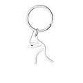 Portachiavi in acciaio inossidabile argento con design minimalista di un battitore - Baseball