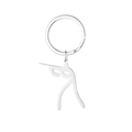 Silver stainless steel shooting sports keychain with minimalist athlete silhouette - Shooting