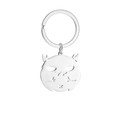 Macro view of silver monster keychain showing polished metal surface and sharp details - Silver Devil