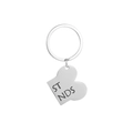Zilveren roestvrijstalen Best Friends sleutelhanger met hartvormige botten hanger - Stijl B