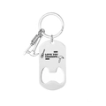 Silver stainless steel beer bottle opener keychain with Love You Grandpa engraving - Grandpa Style