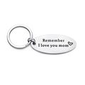 Portachiavi in acciaio inossidabile con incisione Remember I Love you mom per la festa della mamma - Remember I Love you mom