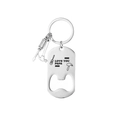 Silver stainless steel beer bottle opener keychain with mini tools and Papa engraving - PAPA Style