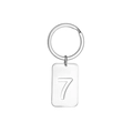 Minimalist silver stainless steel keychain featuring a polished tag with number 7 - Number 7