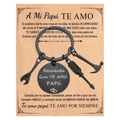 Llavero de acero inoxidable para el día del padre con herramientas y disco grabado - Negro Con Tarjeta