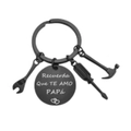 Llavero para papá de acero negro mate con herramientas y grabado Recuerda Que Te Amo - Negro