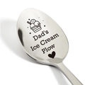 Stainless steel ice cream spoon engraved with Dads Ice Cream Plow and heart pattern - Dad's Ice Cream Plow Style(ice cream001)