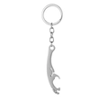 Polished stainless steel leaping leopard keychain with a modern minimalist ring attachment - Leopard Bottle Opener Keychain