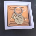 Spanish Papa keychain set with screwdriver wrench and hammer charms in display box - Silver With Card And Gift Box